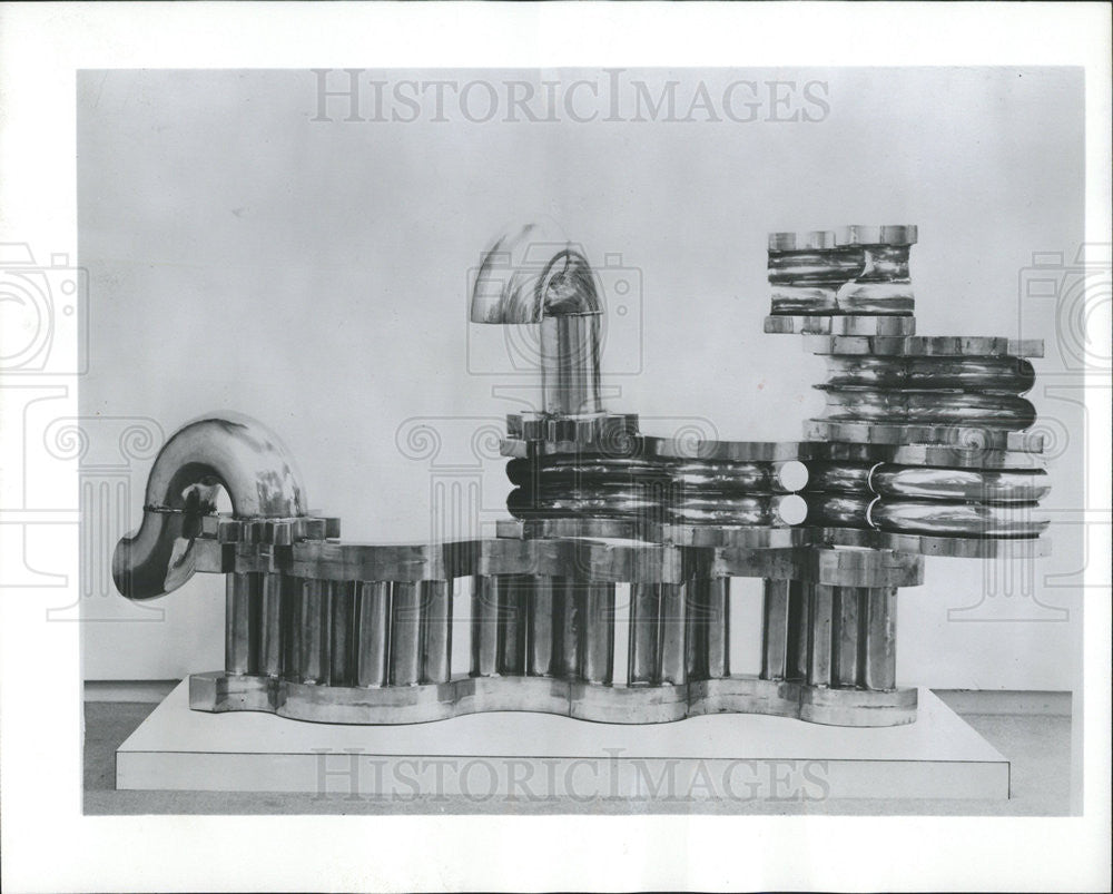 1967 Press Photo Eduardo Paolozzi Art Welded Aluminum - Historic Images