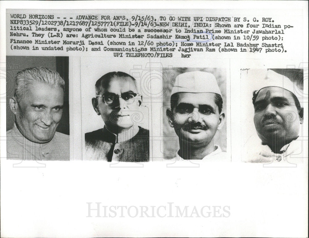 1963 Press Photo Indian political leaders - Historic Images