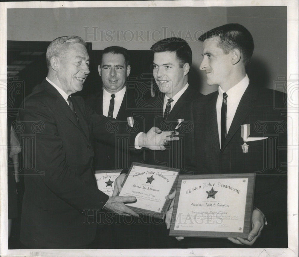 1963 Press Photo John Neary John mannion jack runyan Police supt. - Historic Images