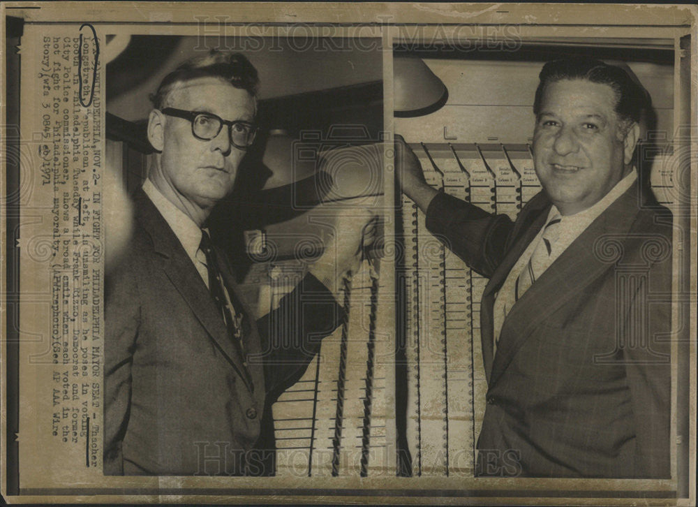 1971 Photo Republican Thacher Longstreth Fights For Philadelphia Mayor Seat - Historic Images