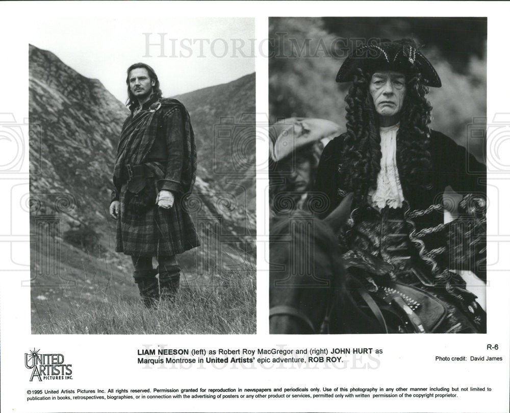 1995 Press Photo Liam Neeson John Hurt Rob Roy - Historic Images