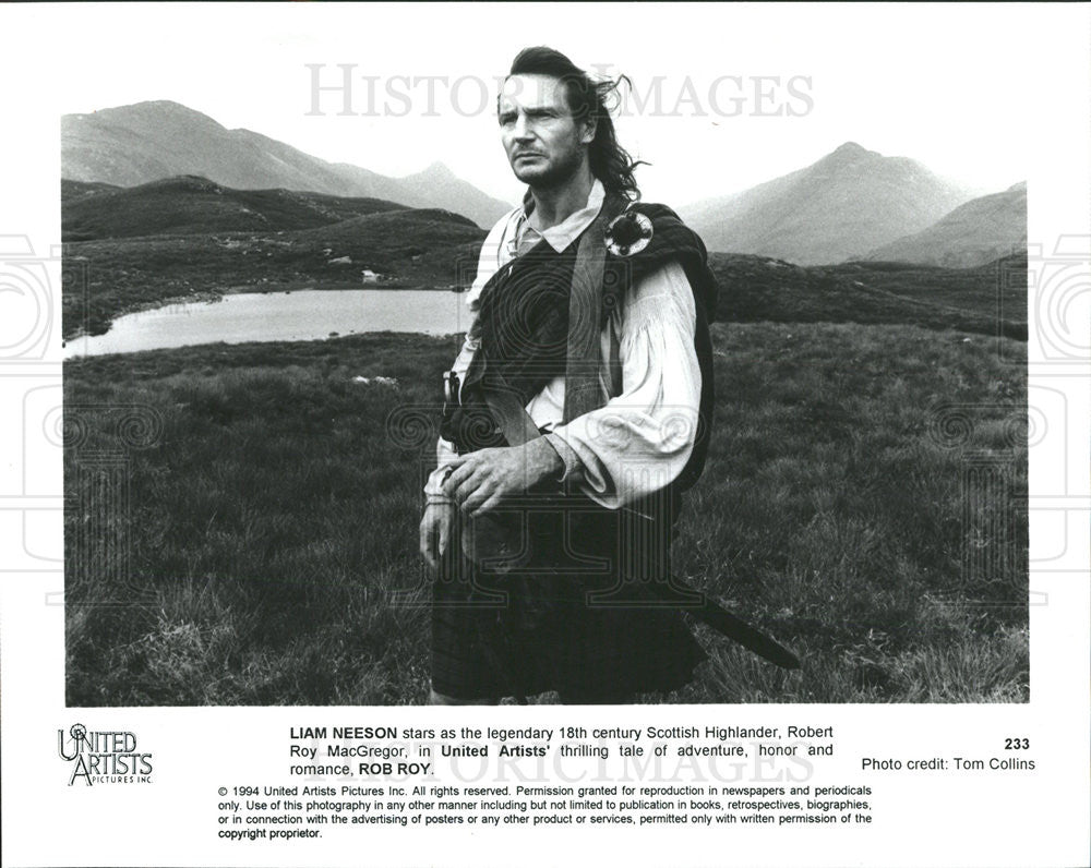 1995 Press Photo Liam Neeson Rob Roy Actor - Historic Images