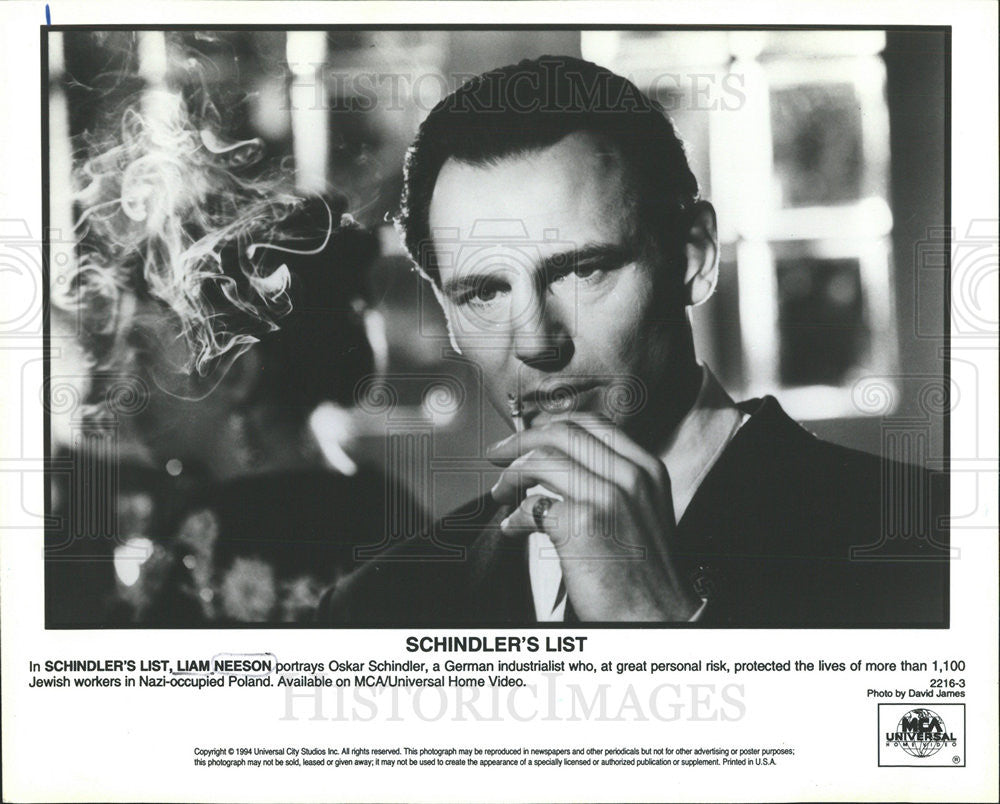 1994 Press Photo Actor Liam Neeson In Schindler&#39;s List - Historic Images