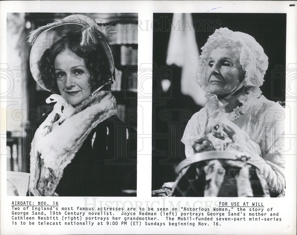 1975 Press Photo Joyce Redman and Cathleen Nesbitt Actress - Historic Images