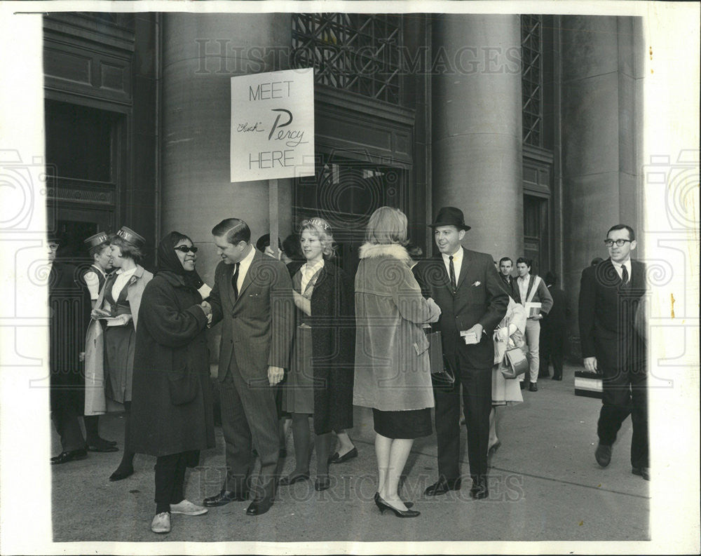 1964 Press Photo John H. Bickley Republican Candidate Charles Percy Governor - Historic Images