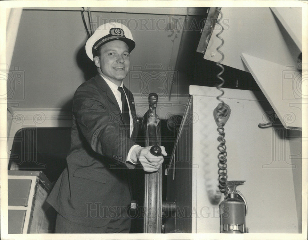 1964 Press Photo Charles Percy At Wheel Of Trinidad - Historic Images