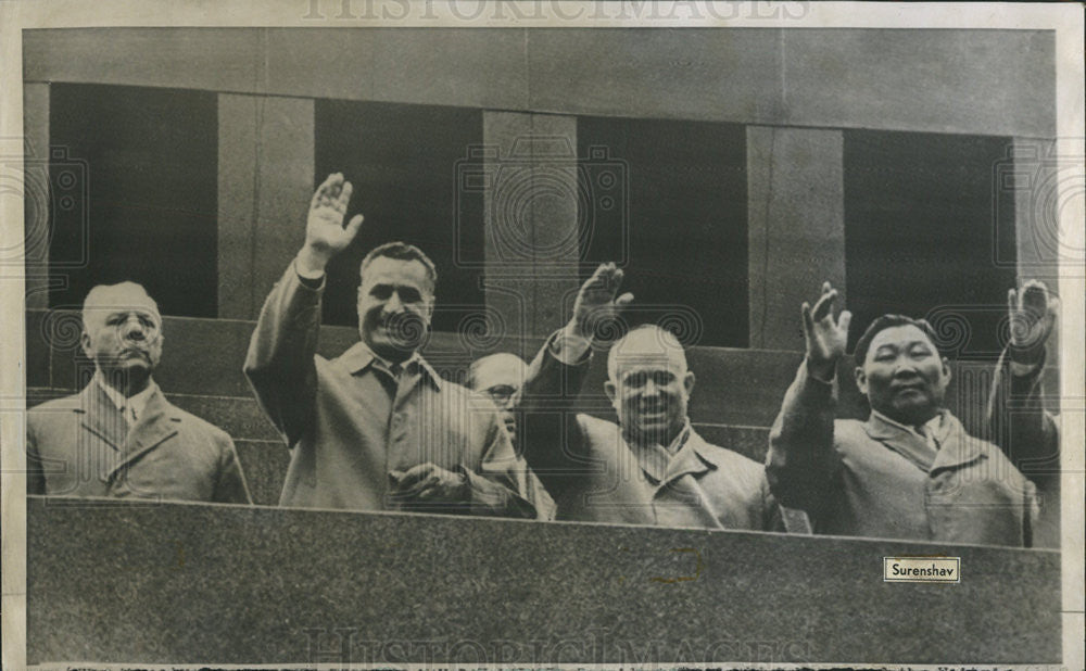 1958 Press Photo Pres Gamal Abdel Nasser Of United Arab Republic Watches Russia - Historic Images