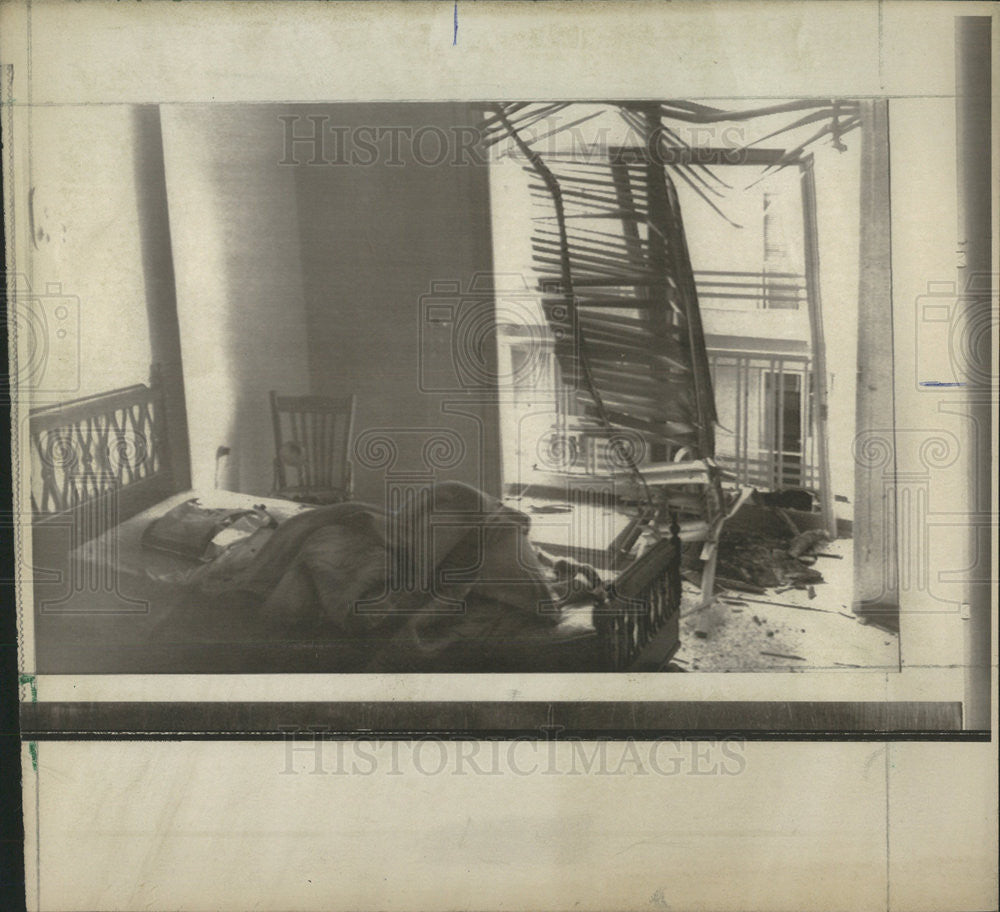 1973 Press Photo Bedroom of Patah spokesman Kamal Nasser killed by Israeli - Historic Images