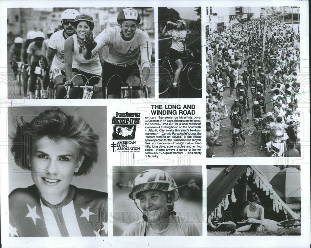 1988 Press Photo Connie Young TransAmerica Bicyclists - Historic Images