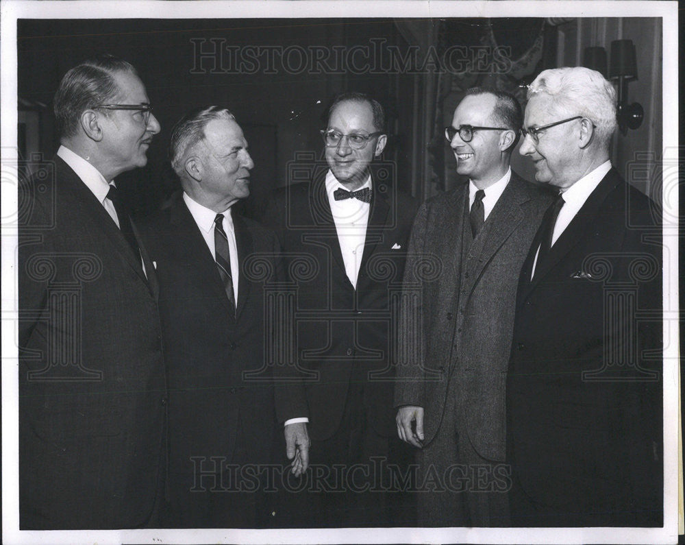 1963 Press Photo J. Weiss, G. Lloyd,Ed Levi,P. Neal Judge W Schaefer at U of C Law - Historic Images