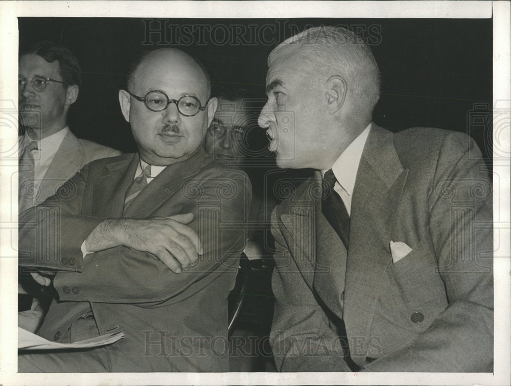 1963 Press Photo Leo Pasvolsky,Ed Stettinius,at Senate Hearing - Historic Images