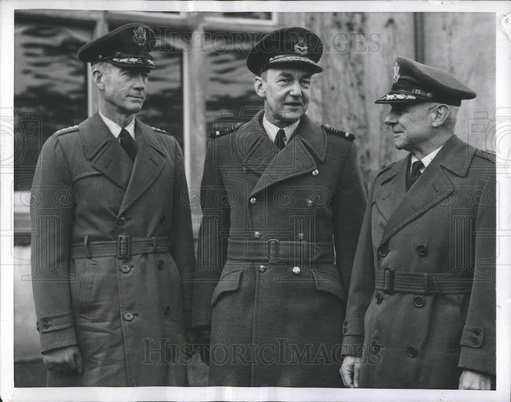 1957 Press Photo General Earle Partridge, James Doolittle &amp; Sir Thomas Pike - Historic Images