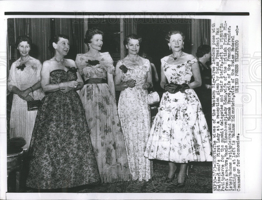 1955 Press Photo Switzerland First Lady Mrs. Max Petitpierre - Historic Images