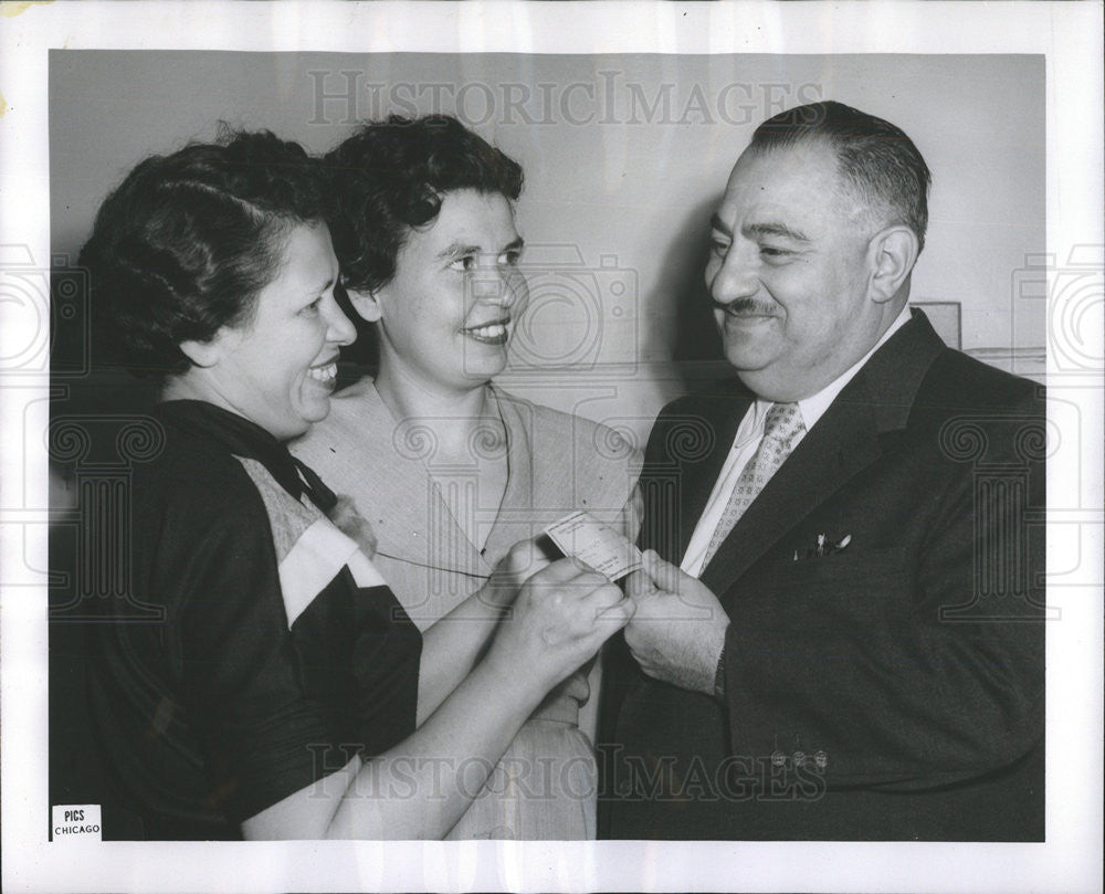 1955 Press Photo Mrs. Rose Anis Mrs. Tony Heftman Meyer Perstein Cook County - Historic Images