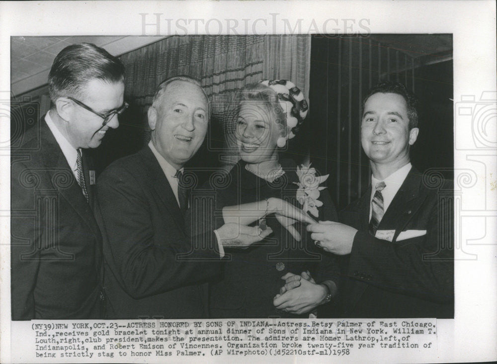 1958 Press Photo William Louth,Homer Lathrop,Robert Emison &amp; Betsy Palmer - Historic Images
