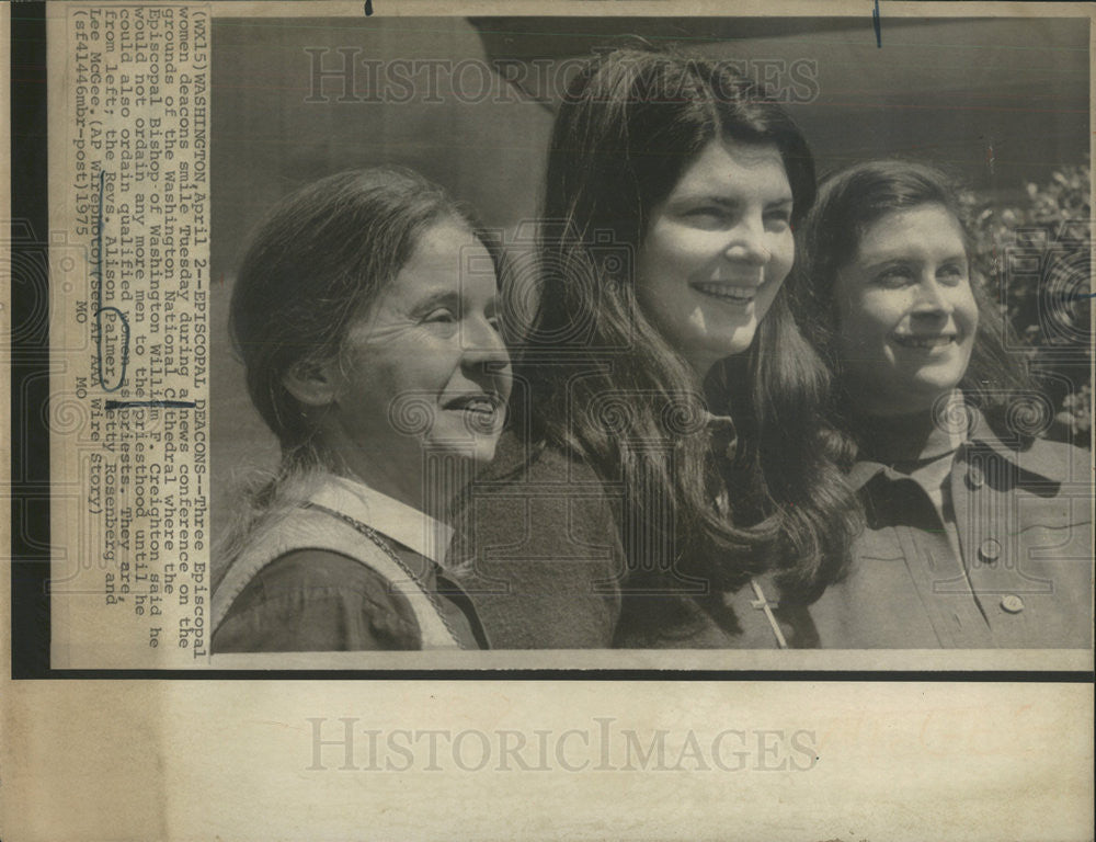 1975 Press Photo Women deacons Revs A.Palmer,B. Rosenberg,L.McGee - Historic Images