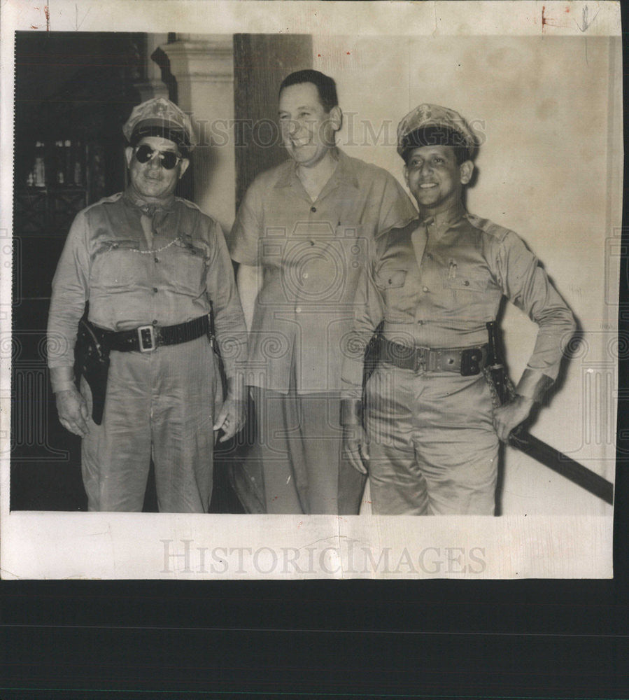 1956 Press Photo Exiled Former Dictator Juan Peron - Historic Images