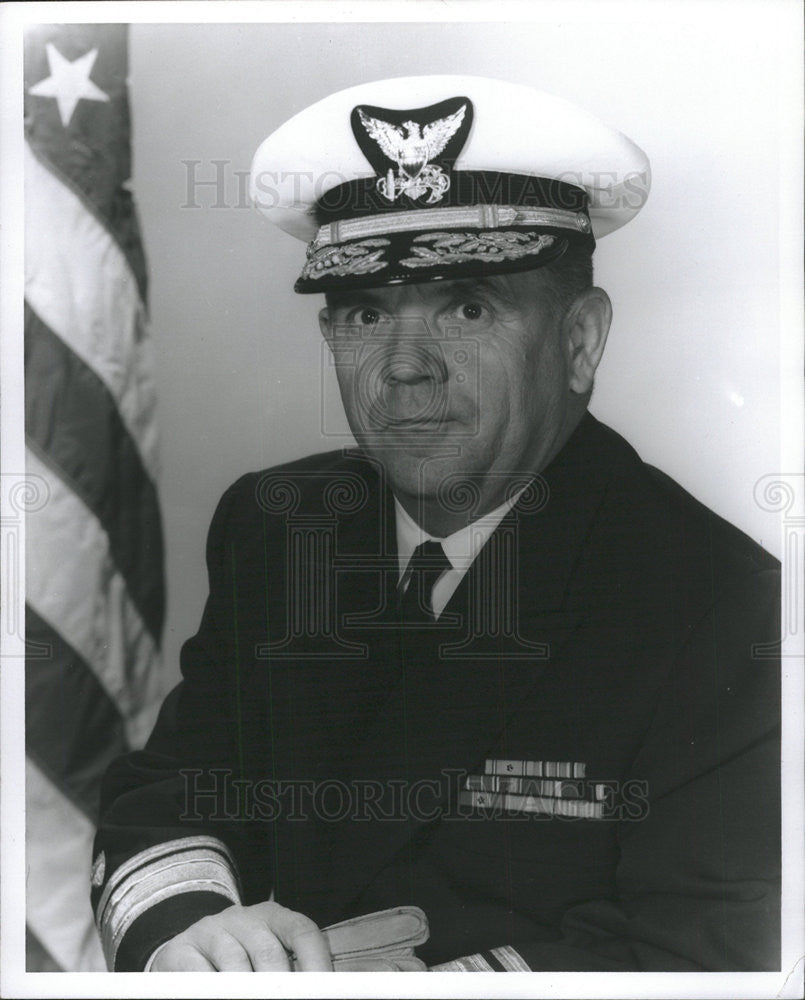 1969 Press Photo Rear Admiral William Rea, Illinois Commander - Historic Images