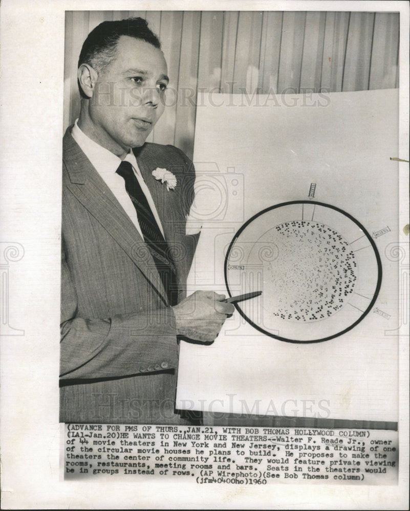 1960 Press Photo Walter F. Reade Jr United States New York Theatre Movie Owner - Historic Images