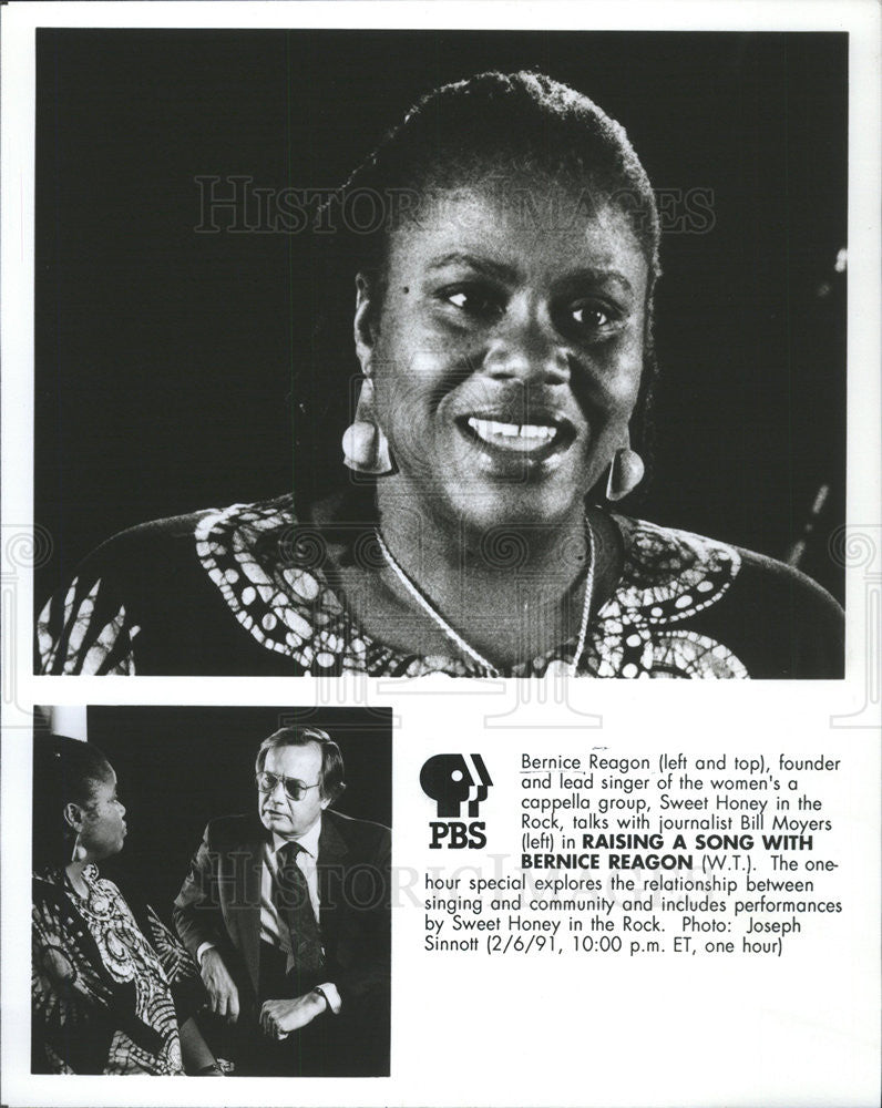 1991 Press Photo Singer Bernice Reagon Of The Women&#39;s Acappella Group - Historic Images