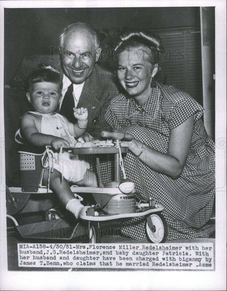 1951 Press Photo  Florence Miller Redelsheimer  James Benn Bigamy - Historic Images