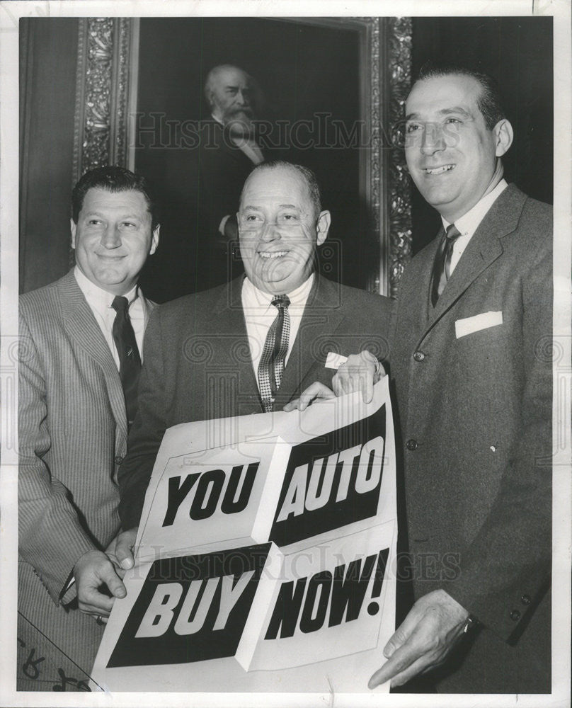 1958 Press PhotoMilton Raynor,James Mancuso,Don Mullery of Chicago Auto Dealers - Historic Images