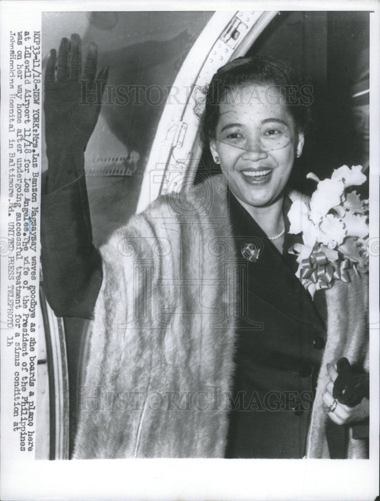 1955 Press Photo Luz Banzon Magsaysay - Historic Images