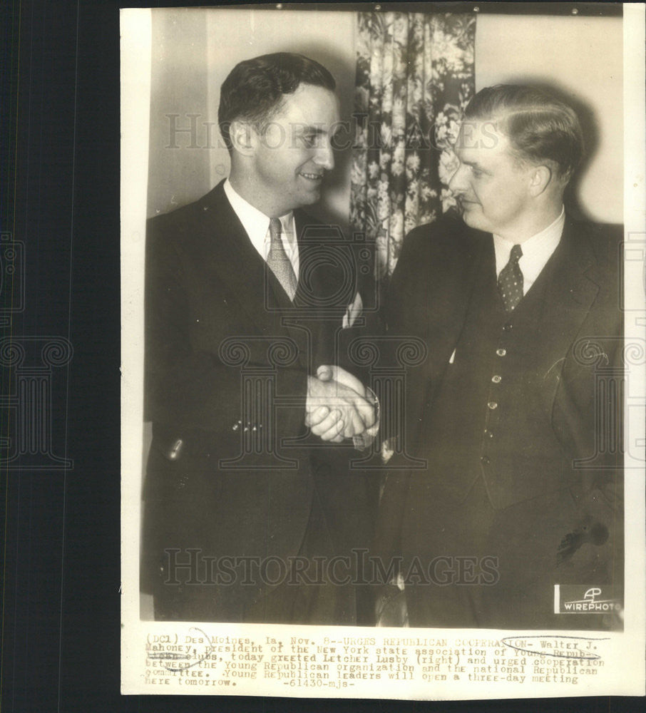 1935 Press Photo Walter Mahoney and Letcher Lusby - Historic Images