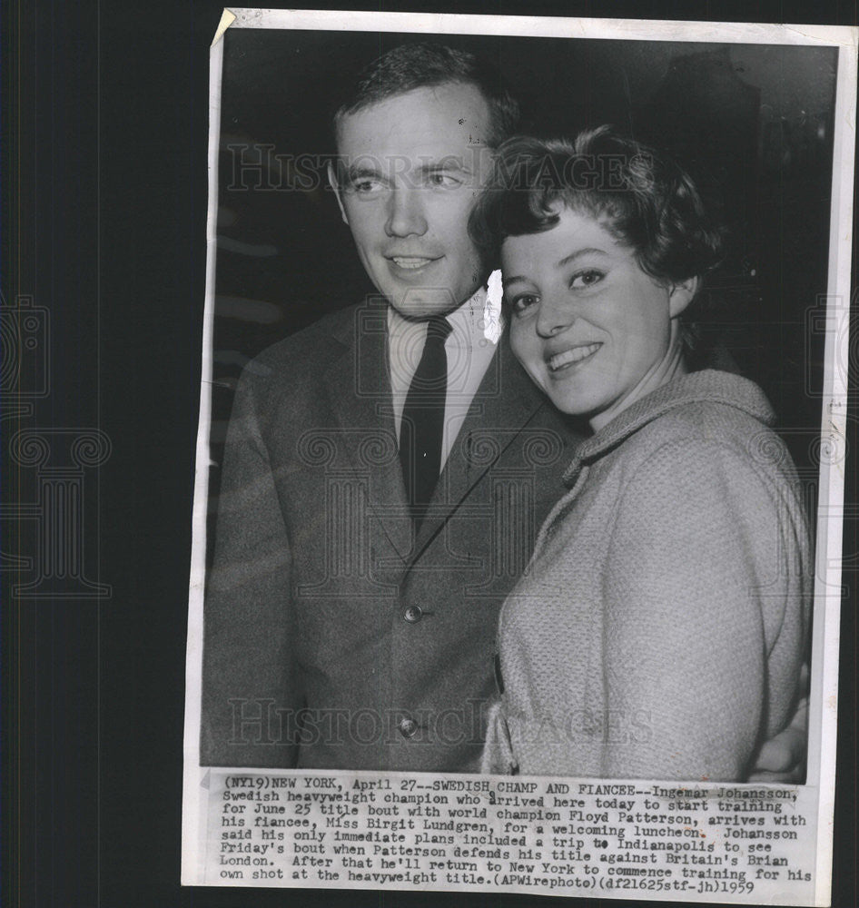 1959 Press Photo Ingemar Johansson Heavyweight Champion - Historic Images