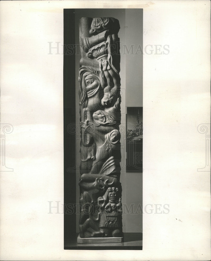 1951 Press Photo Aztecs Mayans Pillar - Historic Images