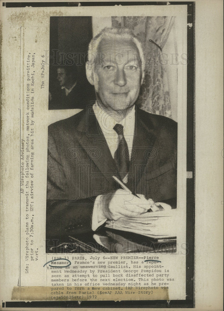 1972 Press Photo PIERRE MESSMER FRENCH GAULLIST POLITICIAN - Historic Images