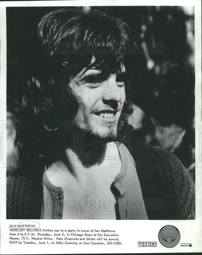 1971 Press Photo Musician Ian Mathews - Historic Images