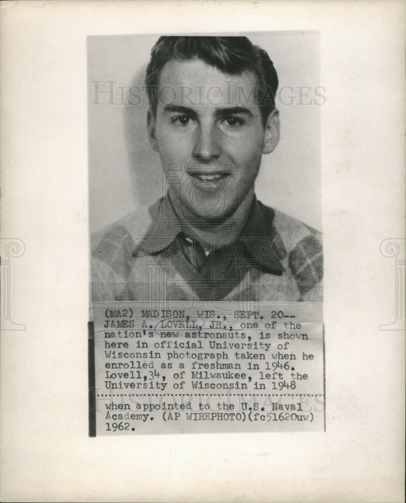 1962 Press Photo James A Lovell Jr Astronaut - Historic Images