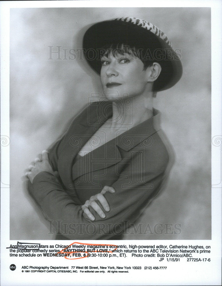 1991 Press Photo ANN MAGNUSON AMERICAN ACTRESS - Historic Images