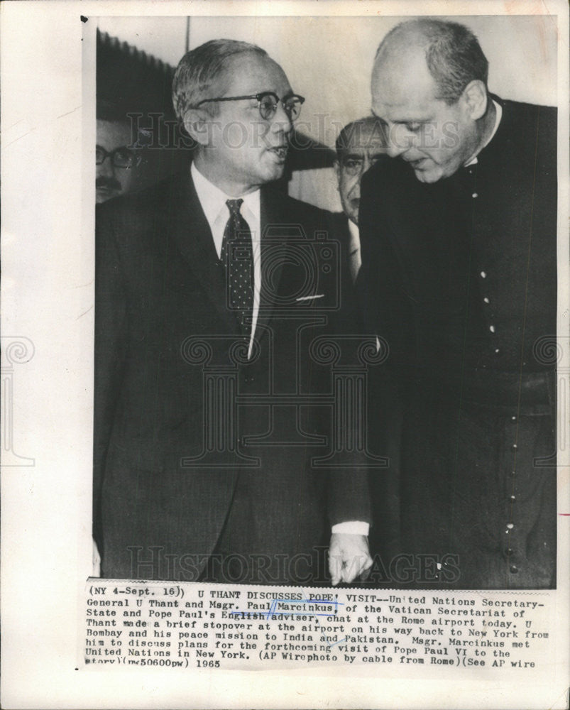 1965 Press Photo PAUL MARCINKUS AMERICAN ARCHBISHOP ROMAN CATHOLIC CHURCH - Historic Images