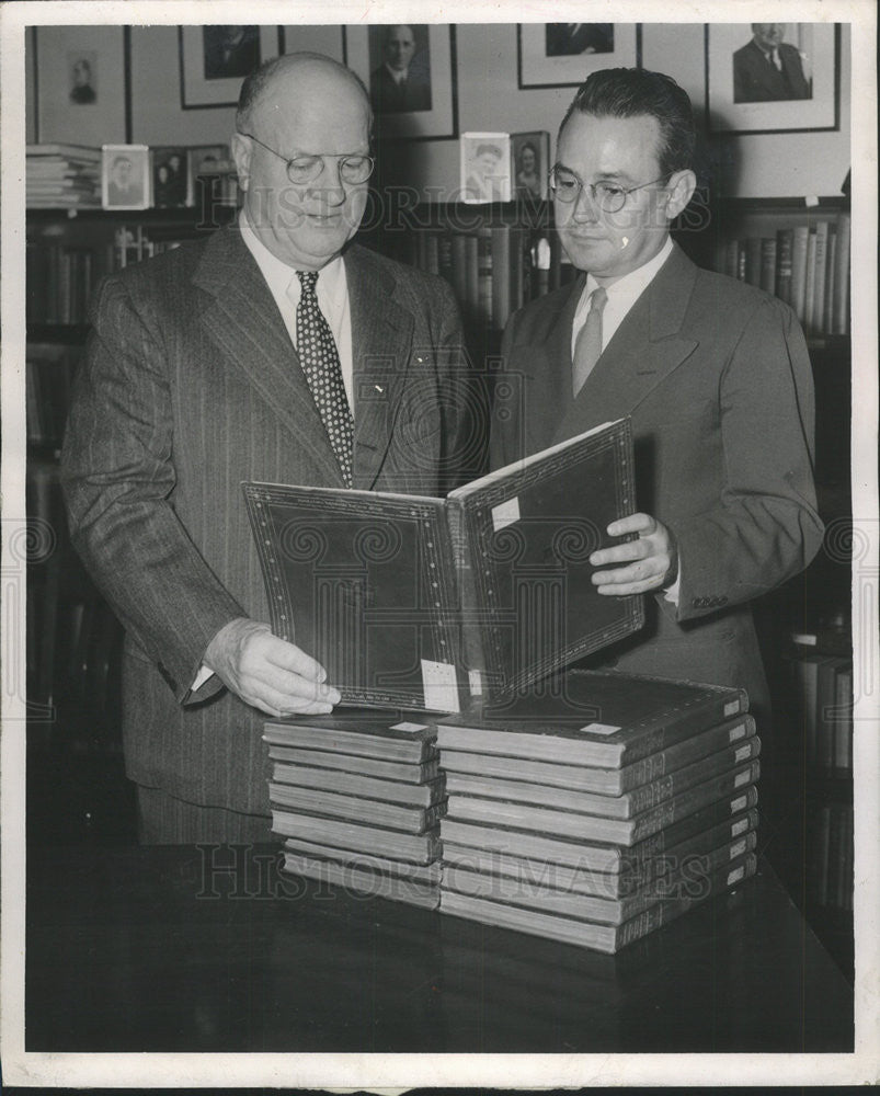 1950 Press Photo Historic Set  Encyclopedia Bishop J Ralph Magee John - Historic Images