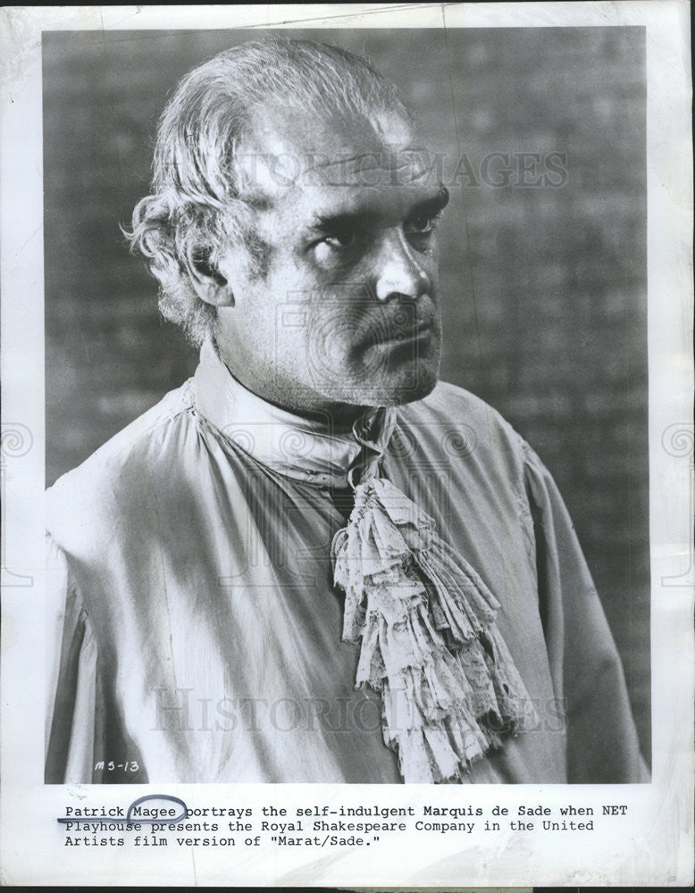 1970 Press Photo Patrick Magee Northern Irish actor &quot;MaratSade&quot; play Shakespeare - Historic Images