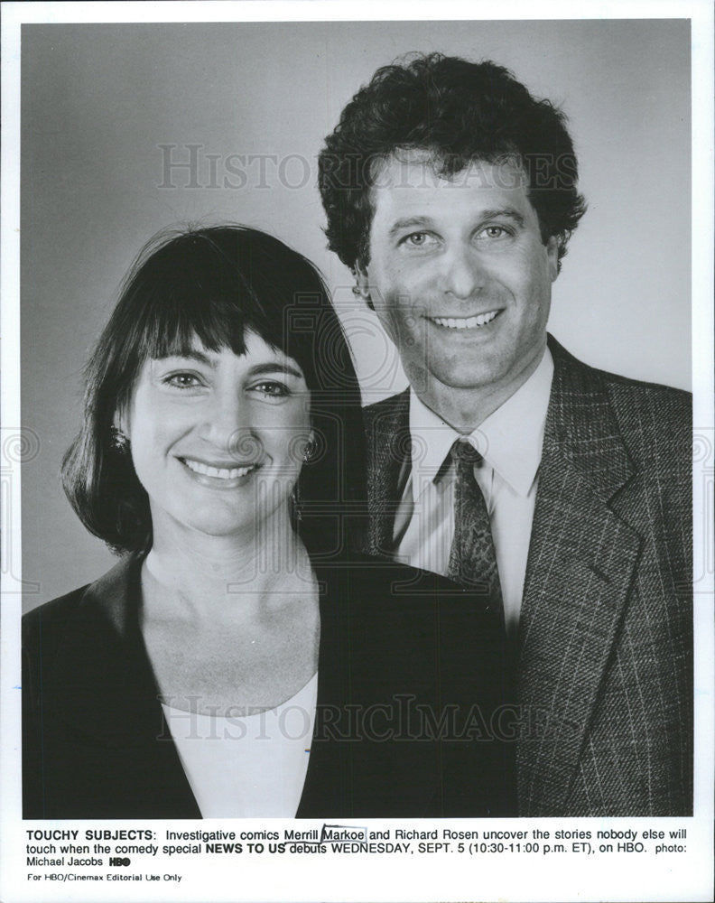 1990 Press Photo Merrill Markoe Author TV Writer Comedian Comics Richard Rosen - Historic Images