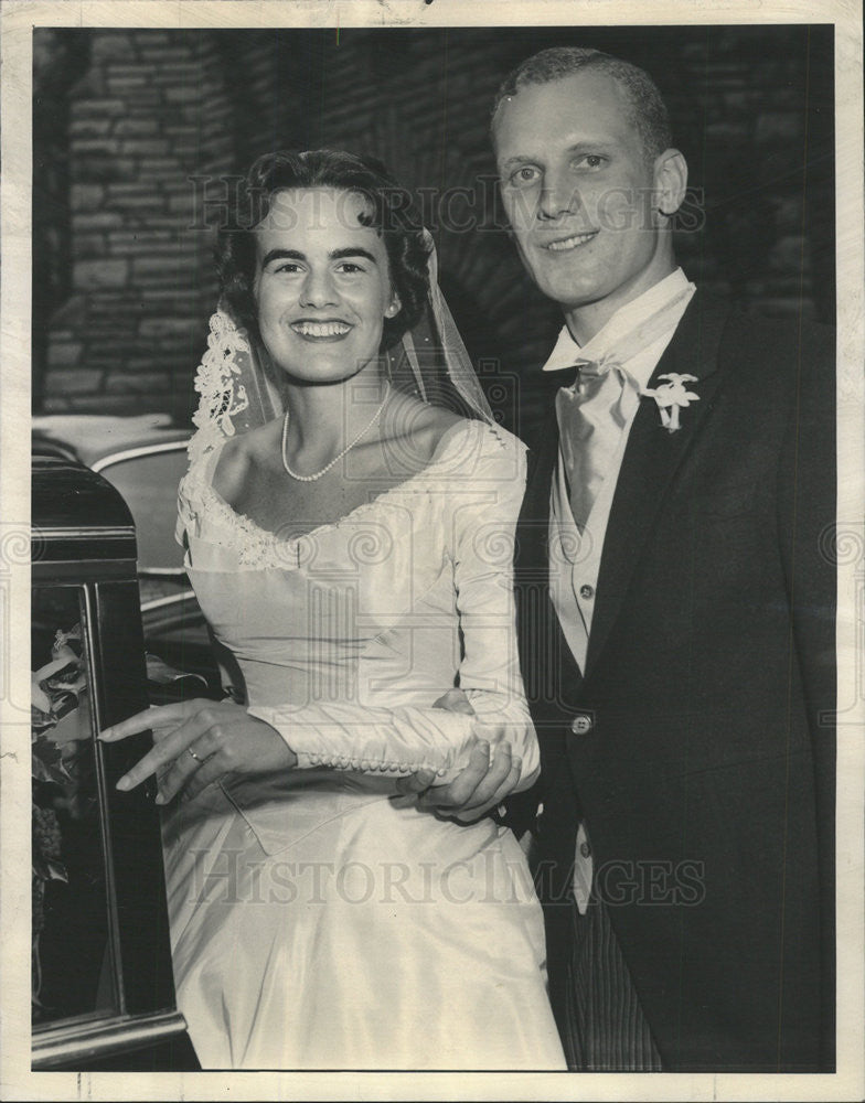 1960 Press Photo Dale Park Jr Married Martha Lane Allen Winnetka Christ Church - Historic Images