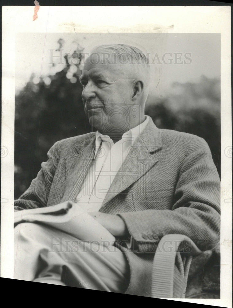 1958 Press Photo John Marquand author of &quot;Women &amp; Thomas Harrow&quot; - Historic Images