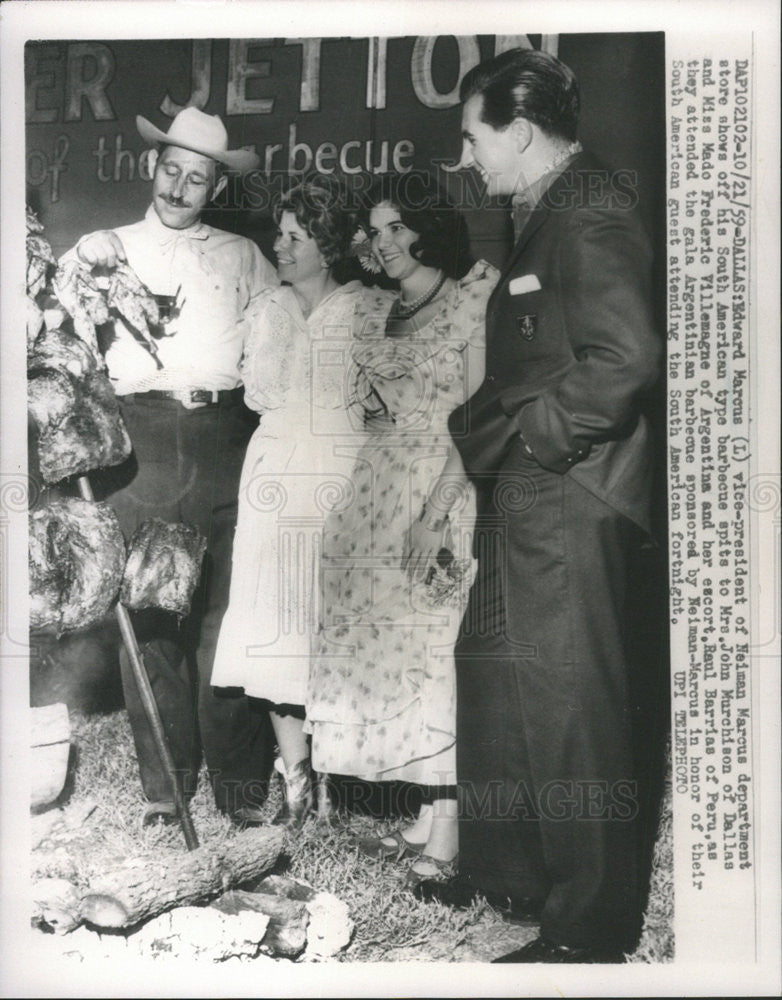 1959 Press Photo Edward Marcus,Mrs John Murchinson,Mado Frederick Villemagne - Historic Images