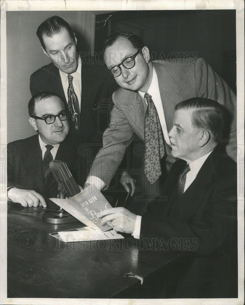 1953 Press Photo Edward Morris,Dr Andrew Ivy,Bob Kleckner,Lee Schooler - Historic Images