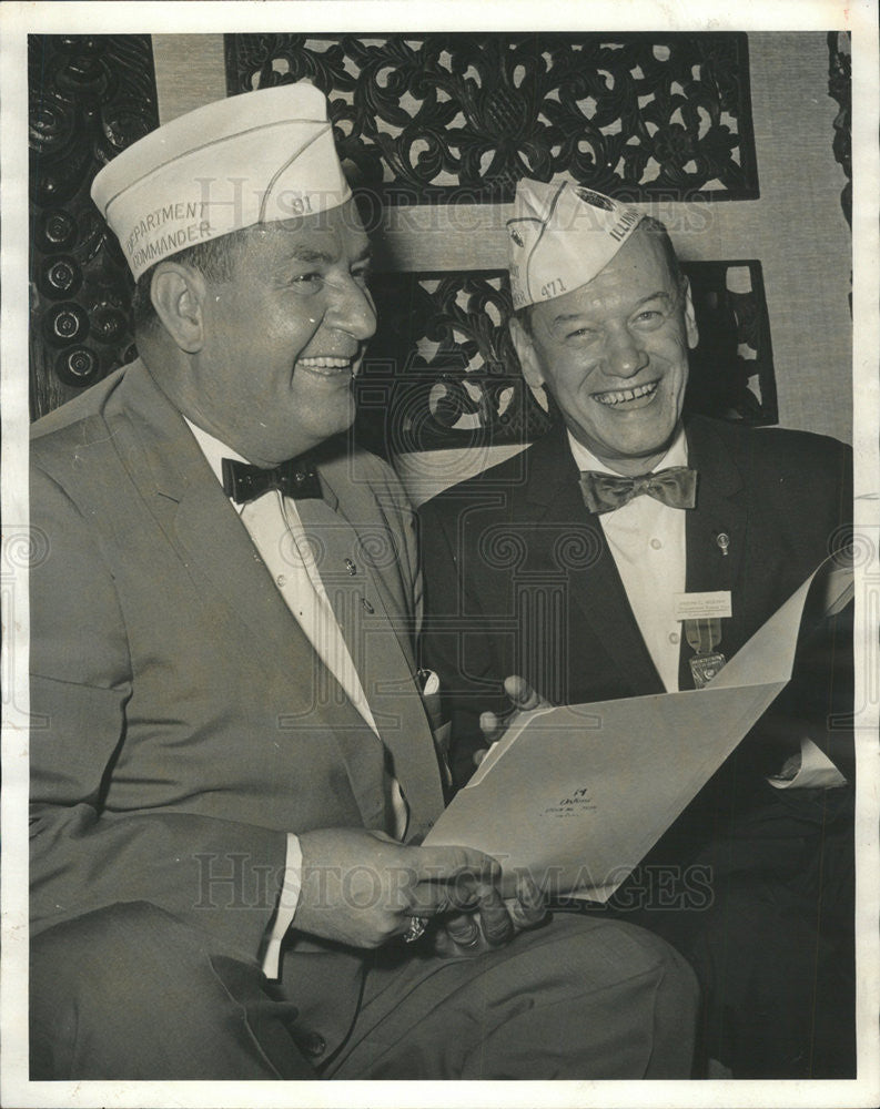 1965 Press Photo James O Finks and Joseph C Murphy,Legion commanders - Historic Images