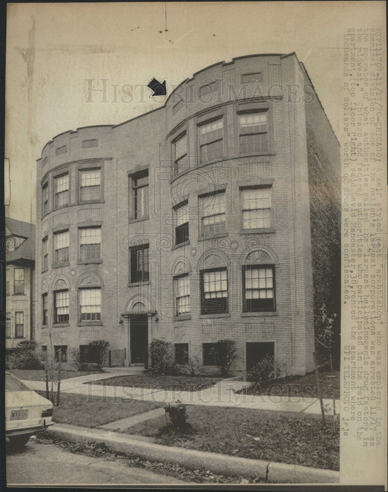 1970 Press Photo Apartment building where suspected drug ringleader lives - Historic Images