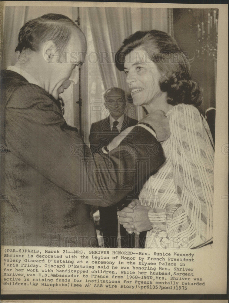 1975 Press Photo Mrs  Eunice Kennedy Shriver ,Special Olympics founder - Historic Images