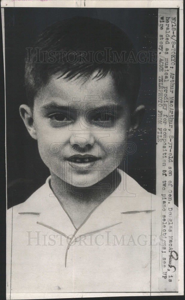 1947 Press Photo Arthur MacArthur Son Gen Douglas MacArthur Musician - Historic Images