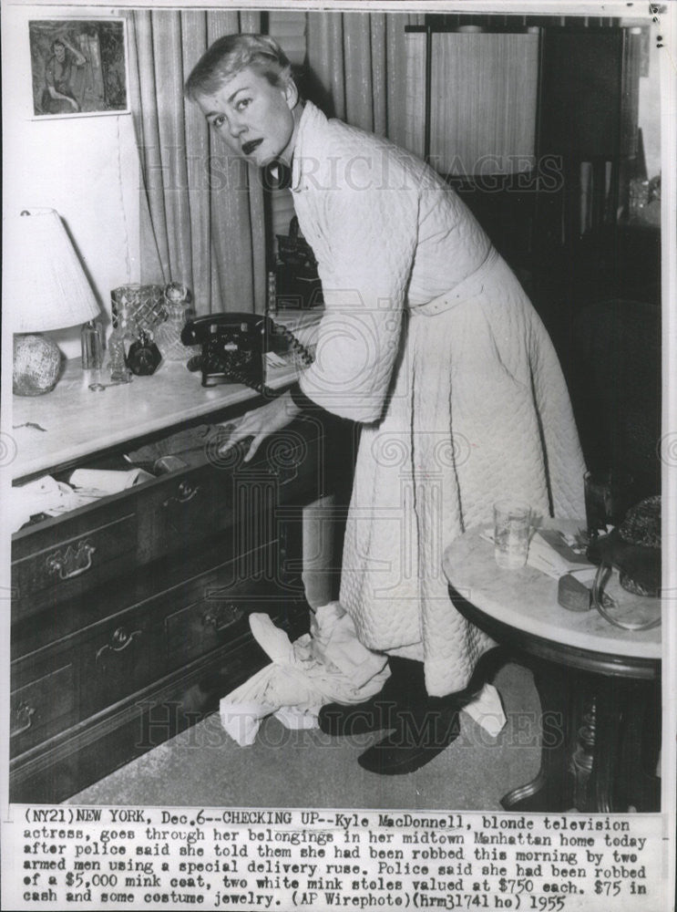 1955 Press Photo Kyle Mcdonnell, Actress - Historic Images