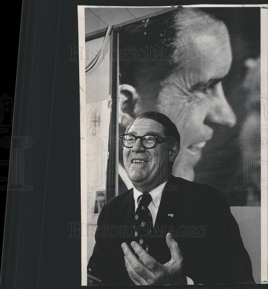 1972 Press Photo Clark MacGregor Nixon&#39;s campaign manager in Dearborn - Historic Images