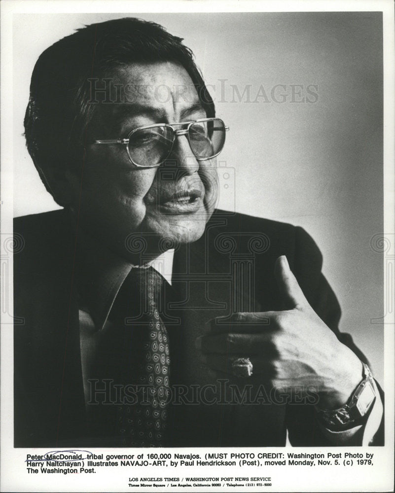 1979 Press Photo Peter MacDonald, tribal governor of 160,000 Vavalos - Historic Images