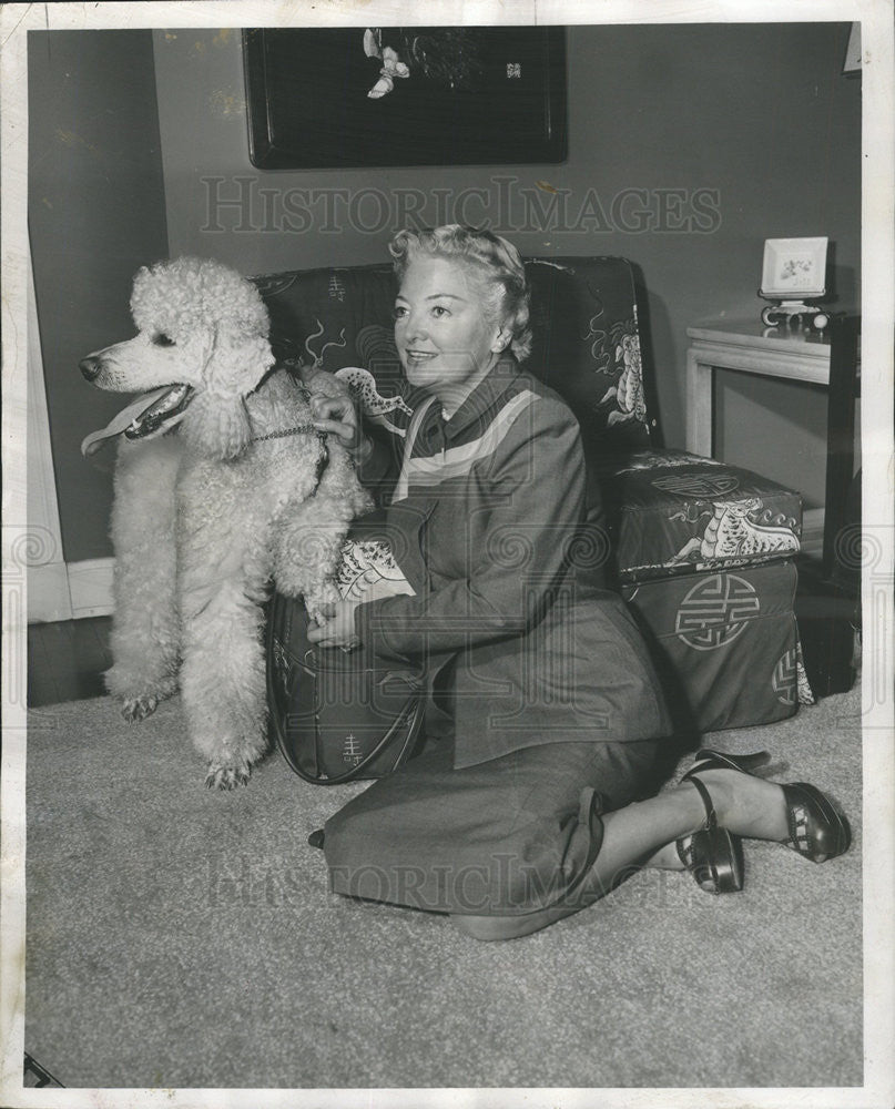 1953 Press Photo Mrs. William Murphy with &quot;Gigilo&quot; her dog - Historic Images